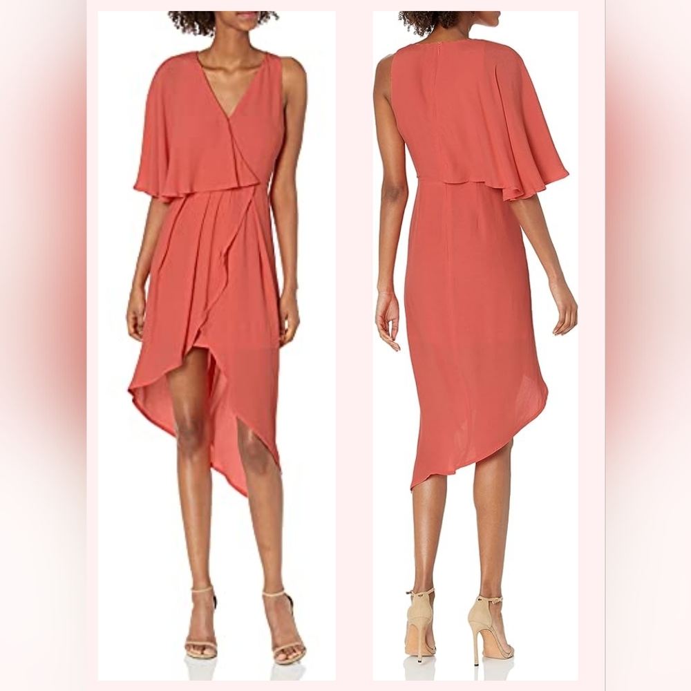 NEW / NWT - ELLIATT Playful Asymmetrical Dress In Tangerine